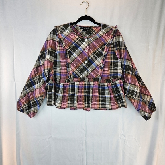 Veronica Beard Multicolor Plaid Blouse - Picture 3 of 16